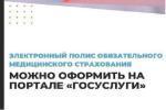 Оформить электронный полис обязательного медицинского страхования 